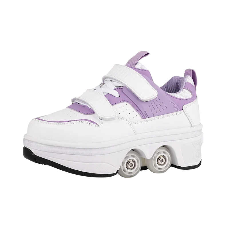 Children Wheels Shoes Roller Sneakers With 4 Wheels Skates Adult Runaway Parkour Deformation Shoes For Women Men Youth Kids Gift