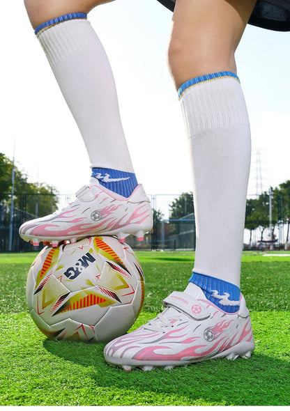 New Kids Soccer Cleats Youth Football Shoes TF Training Sneakers Boys Girls Non-Slip Breathable Lightweight Sport Boots 29-39
