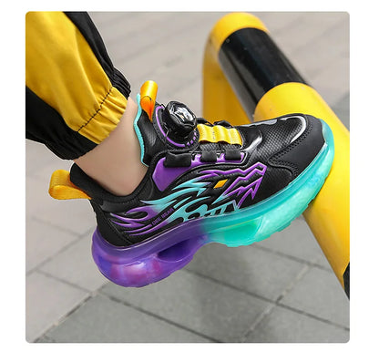 Boys leather lightweight winter sports shoes children's basketball running shoes spring and autumn new rubber soles