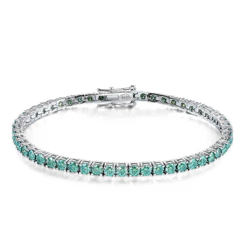 3/4/5mm Pass Diamond Test Moissanite Tennis Bracelets for Women Men Original 925 Sterling Silver Bangles with Certificate