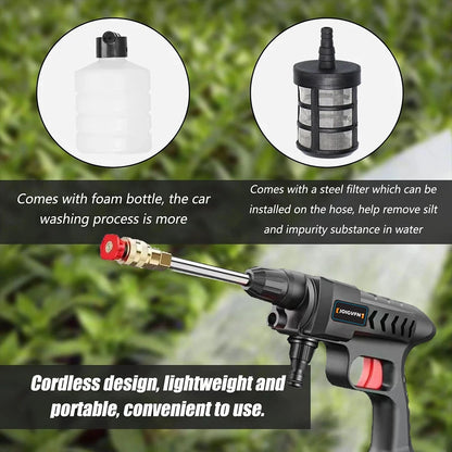 Cordless High Pressure Car Washer Spray Water Gun  Battery Foam Generator Car Washing Machine for Home