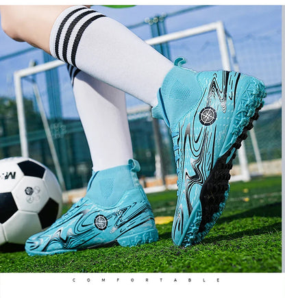 Men Professional Soccer Cleats Football Boots Studs Non Slip Breathable Training Boys Match Sneakers Comfortable for Grass Turf
