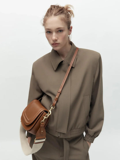 Saddle bag, shoulder bag, popular foreign trade bag, 2024 new wide shoulder strap, diagonal cross armpit, cross-border wholesale