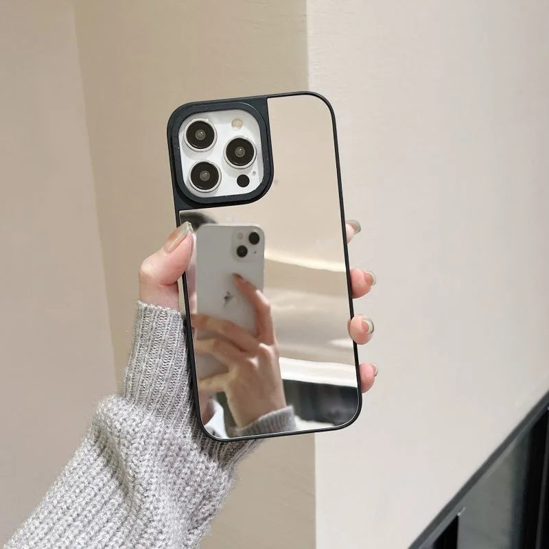 Luxury Makeup Mirror Phone Case For iPhone12 13 14 15 17Pro Max11 16Pro Max 17Pro iPhone Air 16Plus Hard Case MagSafe Compatible