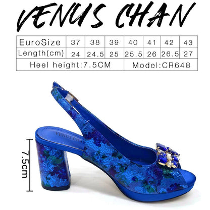 Italian Design Shoes and Bags Matching Set 2024 Women high heel Party Purple Color Nigeria Wedding Bigger Size Shoes