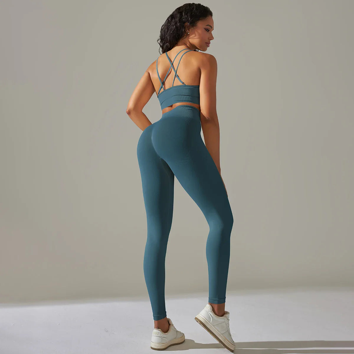 2 Pcs Women Yoga Set Sexy Seamless Sports Set Gym Fitness Bra Set Hip Push Up Leggings Set Workout Clothing Women Sportswear