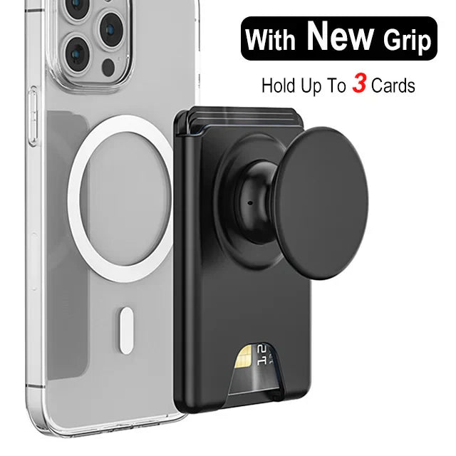 Universal Magnetic Wallet With Expanding Phone Grip,Phone Card Holder Solid SocketWallet For IPhone Samsung Wallets