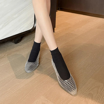 Kids'Casual Shoes Sandals Summer Princess Jelly Shoes Baotou Beach Shoes Soft soled Crystal Shoes New Style Size 35-40