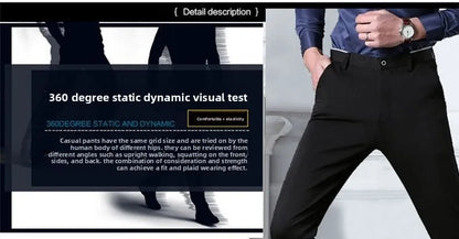 Men's Travel Dress Pants Stretch, No Iron Required Business Trousers, British Classic Slim Fit Lightweight Office Work Pants