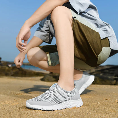 Men Shoes Sneakers Brand Man Casual Flats Shoes Loafers Slip on Male Mesh Big Size 48 Breathable Spring Autumn Summer 2024
