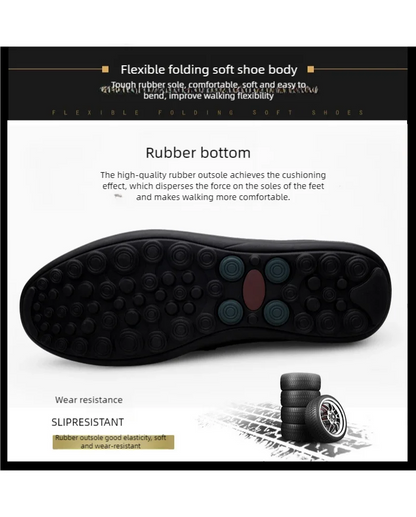 Men's casual leather shoes four seasons plus size soft sole comfort outdoor fashion youth business leather shoes driving shoes