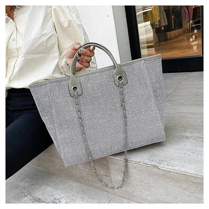 Fashion Make Up Designer Big Women's 2025 New Korean Fashion Casual Large Capacity Shoulder Crossbody Chain Tote Bag