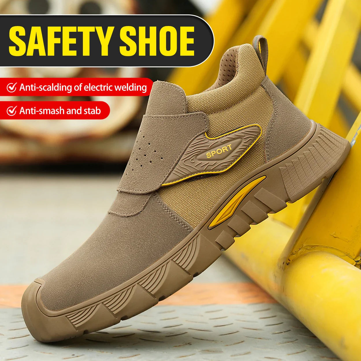 Fashion best quality Protective Work Safety Shoes For Men Breathable Shoes Anti-Puncture Steel Toe Cap Anti Puncture Work Boots