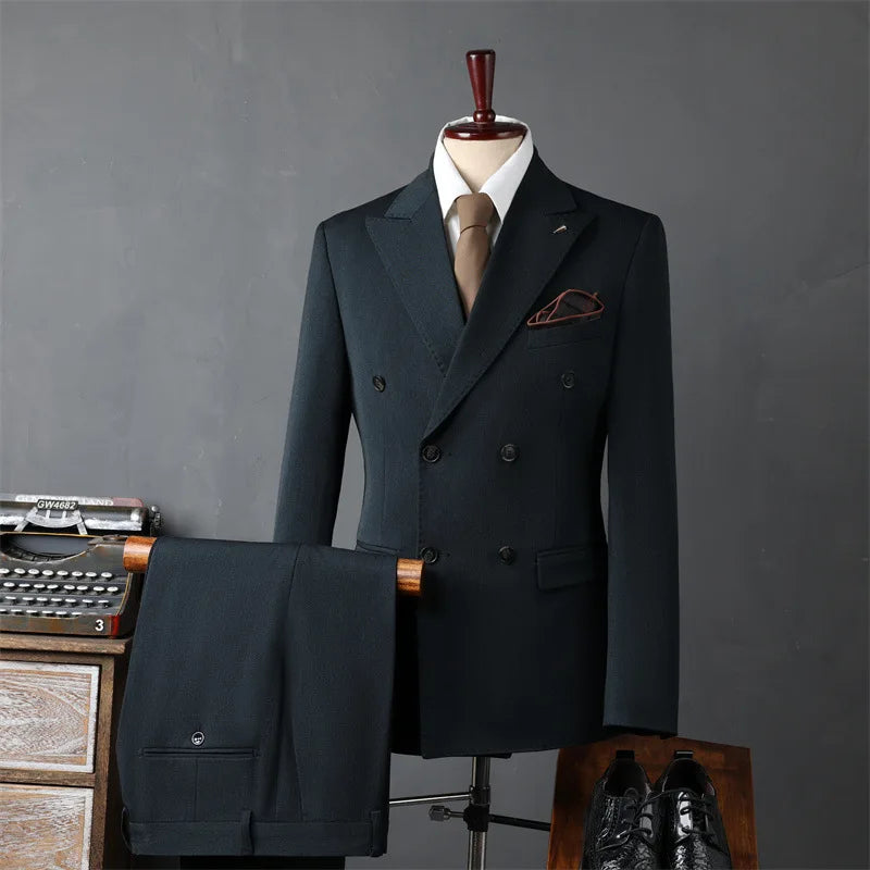 Classic Men Suit Sets Wedding Banquet Groomsman Slim Fit Blazer Pants Two Pieces Formal Activities Male Business Costumes