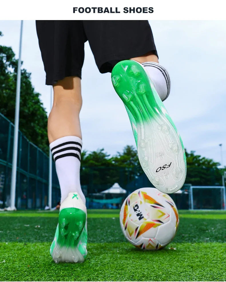 New Men Football Boots Non-Slip Boys Cleats Hot-selling Soccer Shoes Grass Outdoor Match Sneakers High-quality High-top Light