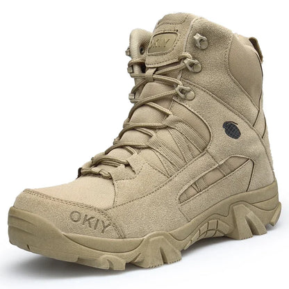 2024 Fashion Men's Desert Combat Boots Outdoor Leather Hiking Shoes Men Hunting Work Safty Boots Men's Short Boots ankle boots