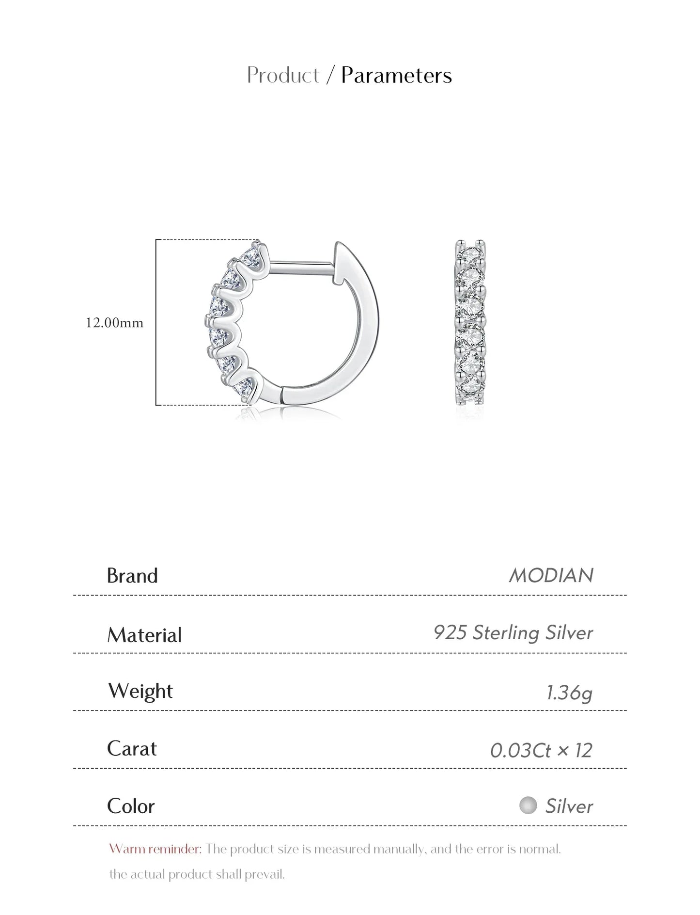 D Color Moissanite Small Hoop Earrings 925 Sterling Silver Hollow Sparkling Ear Buckles For Women Wedding Fine Jewelry