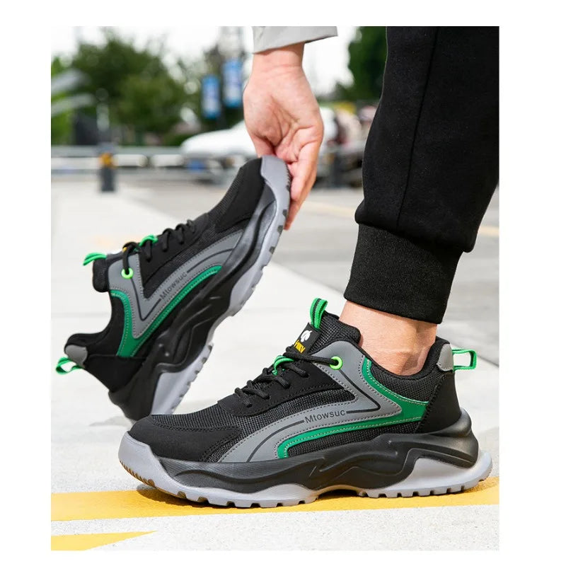 Men's Labor Protection Shoes Anti-Smashing Anti-Piercing Lightweight Breathable Wear-Resistant Safe Work Shoes