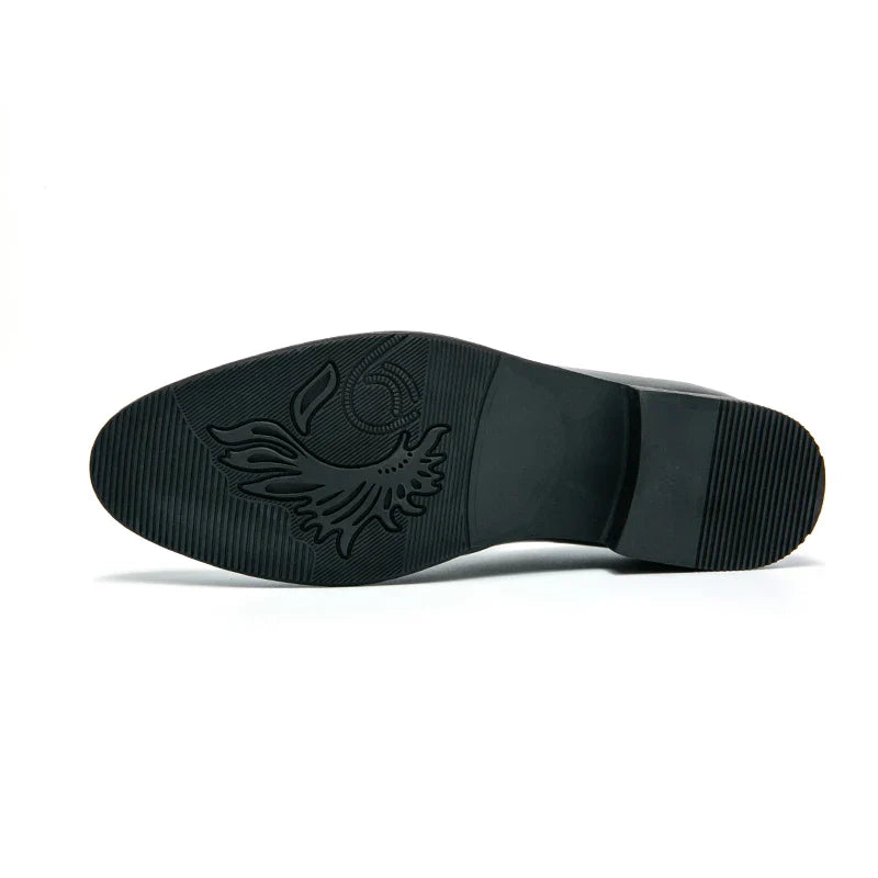 Men's Leather Casual Slip-On Shoes Business Dress All-Match Wedding Shock-Absorbing Wear-Resistant Footwear Size 38-48