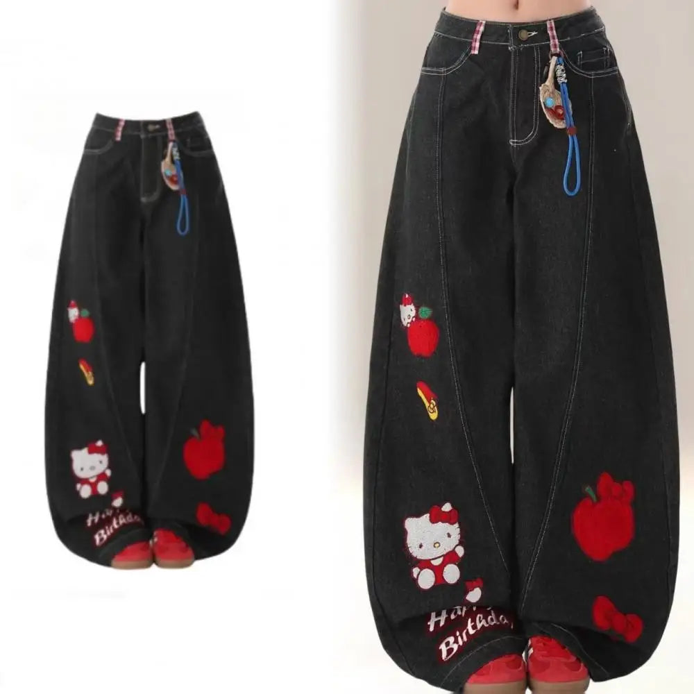 Y2K Hello Kitty Sanrios Loose Anime Wide Leg Pants