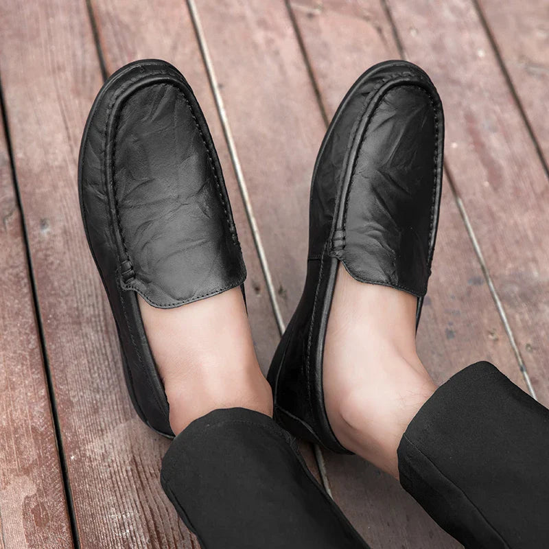 Genuine Leather Men Shoes Casual Luxury Brand Men Loafers Italian Moccasins Breathable Slip on Men Driving Shoes Chaussure Homme
