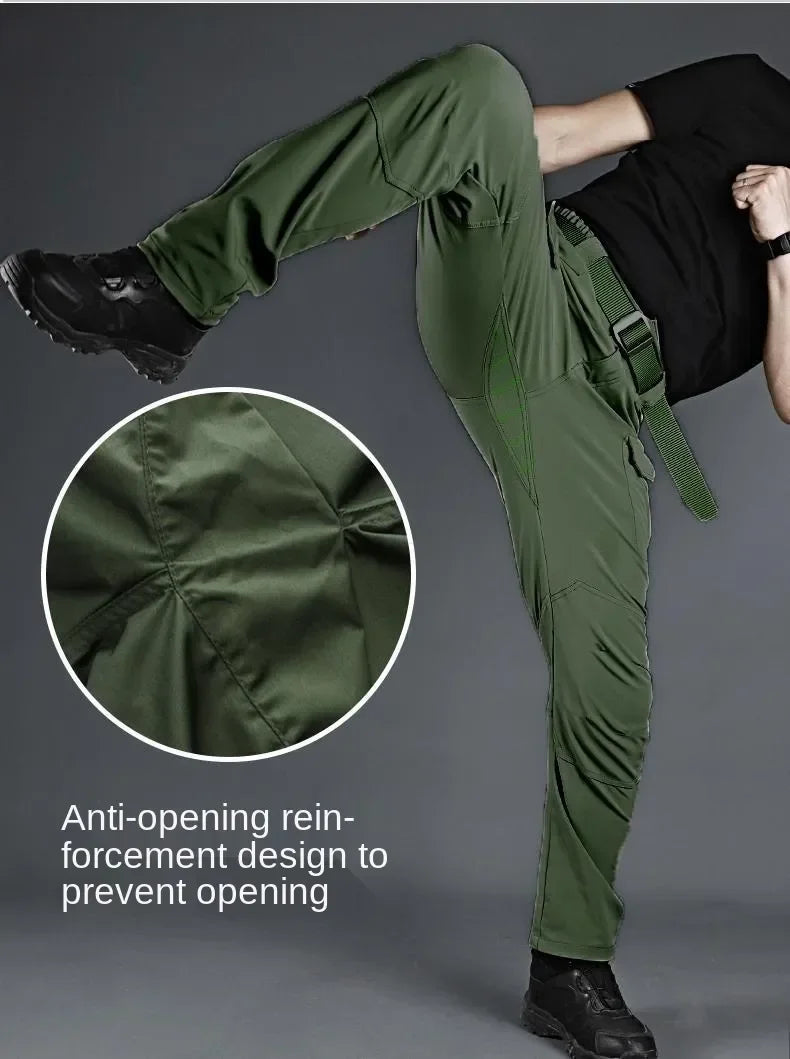 Summer Tactical Sets Mens Outdoor Breathable Multiple Pockets Combat Training  Long Sleeve Shirts Cargo Pants Suits Male