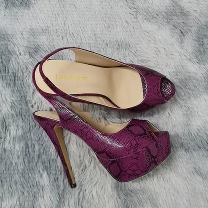 Women Sandals Sexy Pumps 14CM Platform Stripper High Heels Open Toe Stilettos Gladiator Party Dress Wedding Shoes Large Size 44