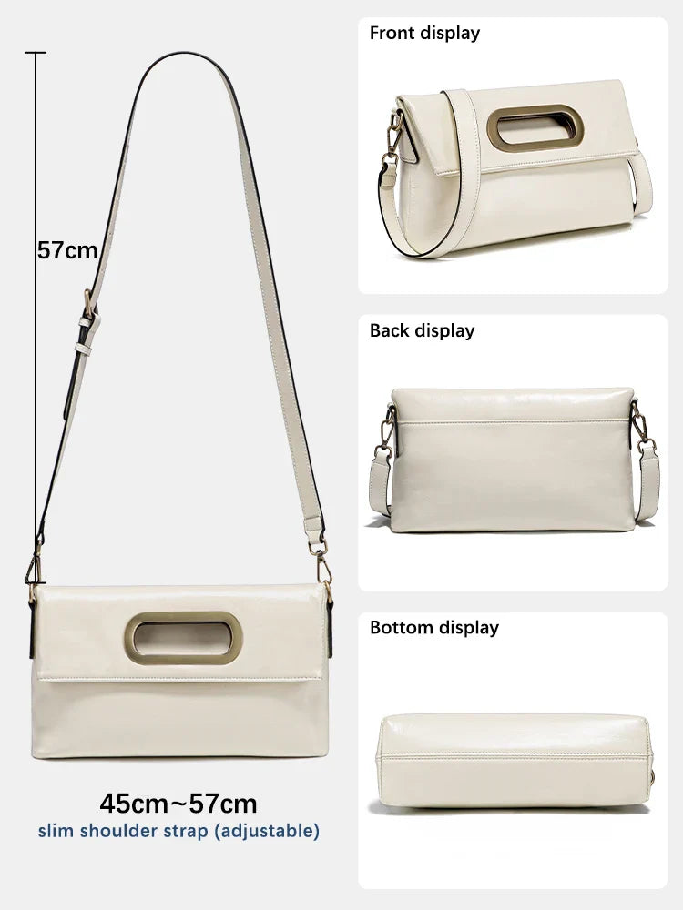 Genuine Leather Vintage Designer Handbag For Women Large Capacity Shoulder Bag New Brown Crossbody Bag Tote Bag Purse 2024