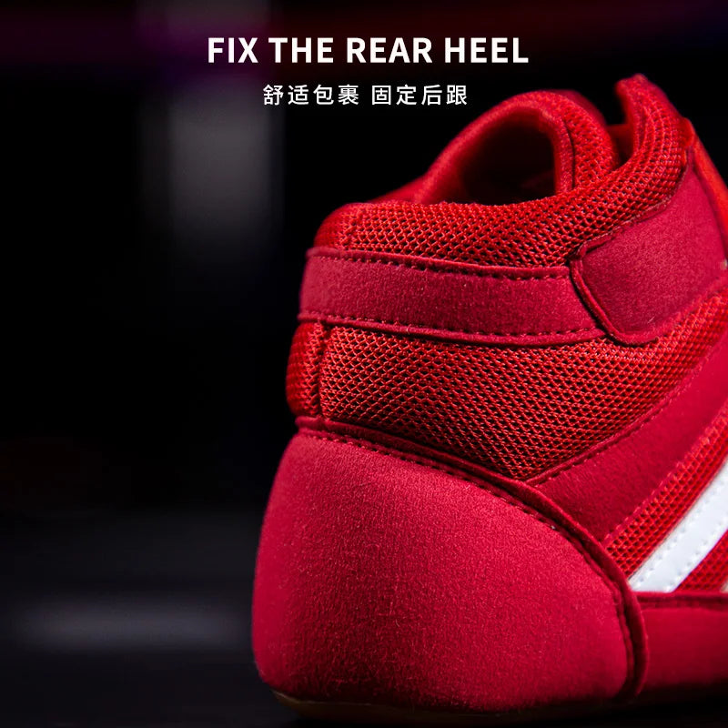 Professional Wrestling Shoes Boxing Shoes Men Women Training Shoes Tendon Bottom Artificial Leather Sports Shoes Breathable Soft