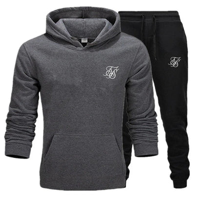 sik silk Men Brand New Sets Fashion Autumn Spring Sporting Suit Sweatshirt Sweatpants Mens Clothing 2 Pieces Sets Slim Tracksuit