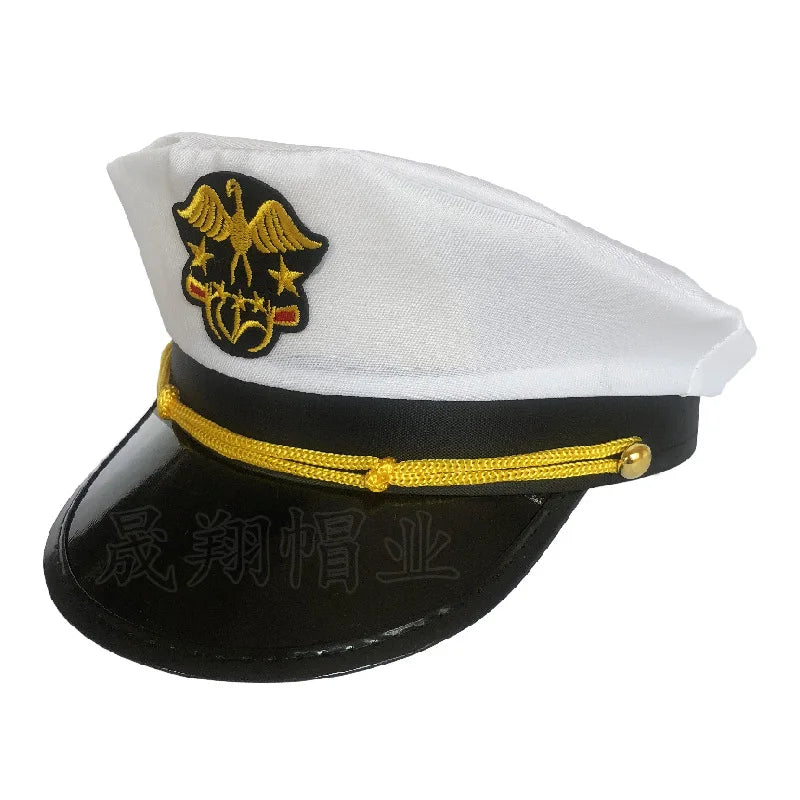 Men Women Baseball Caps Adult Adjustable Captain Costume Admiral Hat Y2K Cosplay Sailor Pilot Hat For Costume Party Performance