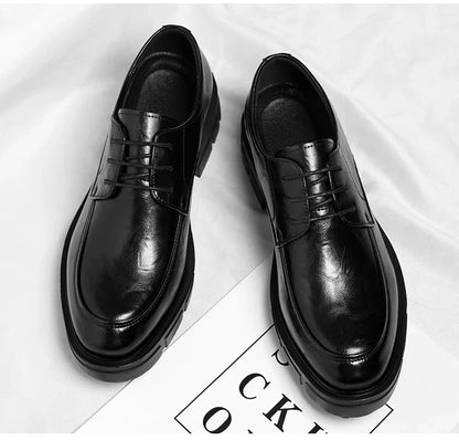 Men Dress Elevator Shoes Platform Breathable Lift Casual Business Luxury Genuine Leather Heightening Shoes5/8/10CM Taller Male