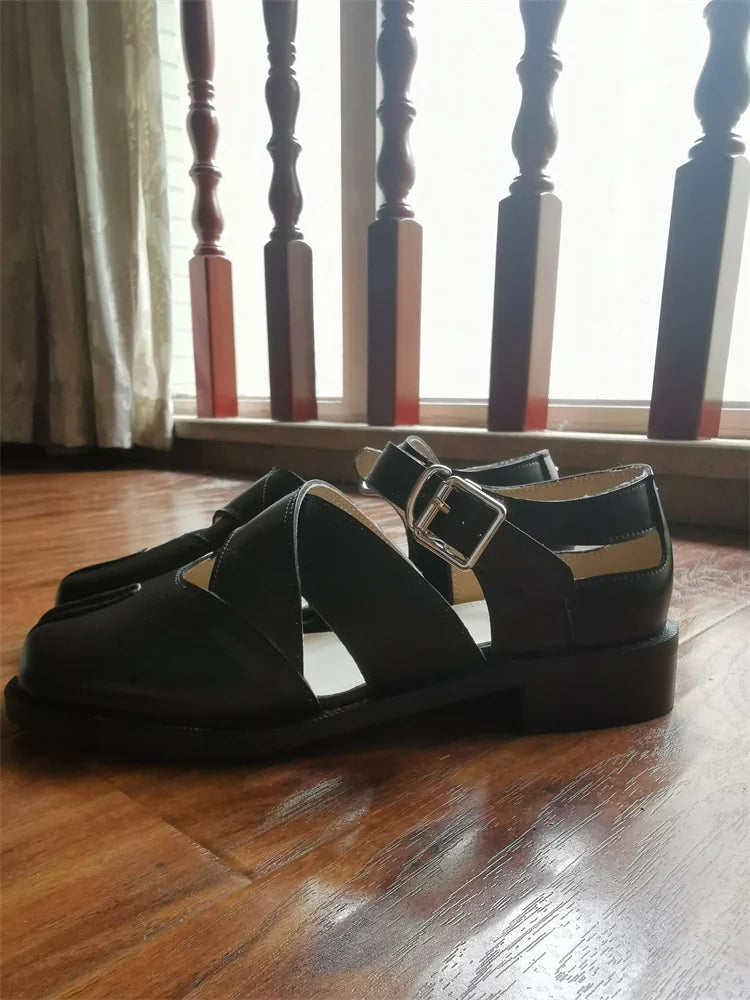 Fashion Women's Shoes New High Quality Leather Split Toe Mary Jane Shoes Comfortable Low Heel Women Shoes Lolita