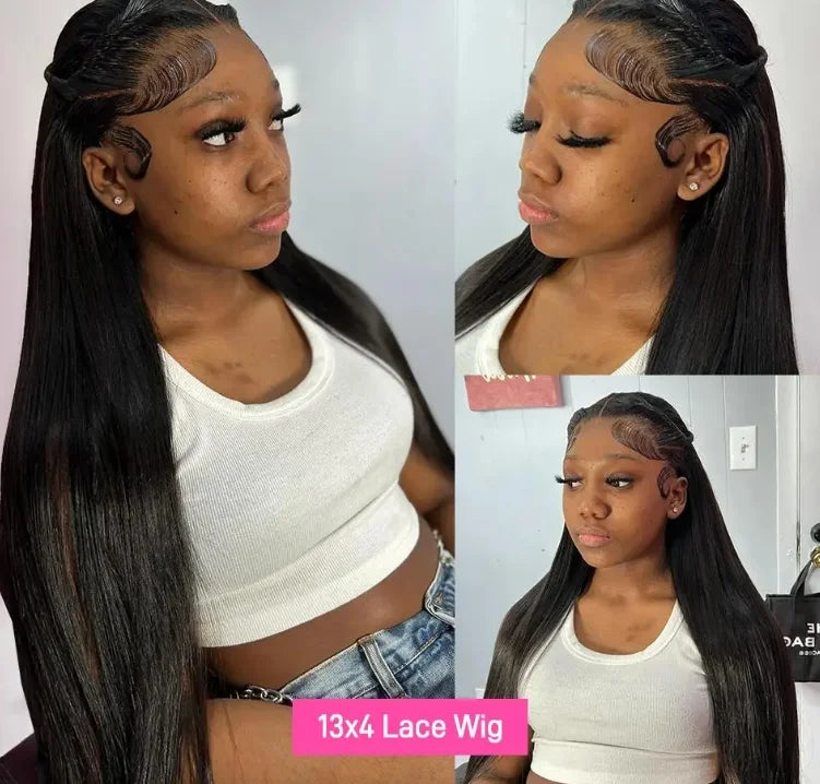 40 42 Inch Bone Straight Human Hair Wigs 13x4 13x6 HD Transparent Lace Frontal Wigs Glueless Straight Lace Front Human Hair Wigs