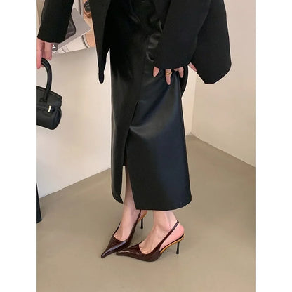 2026 Spring Fashion Sexy Pointed Toe Pumps Women Elegant Thin Heels Wedding Mule Ladies Shoes Zapatos De Mujer