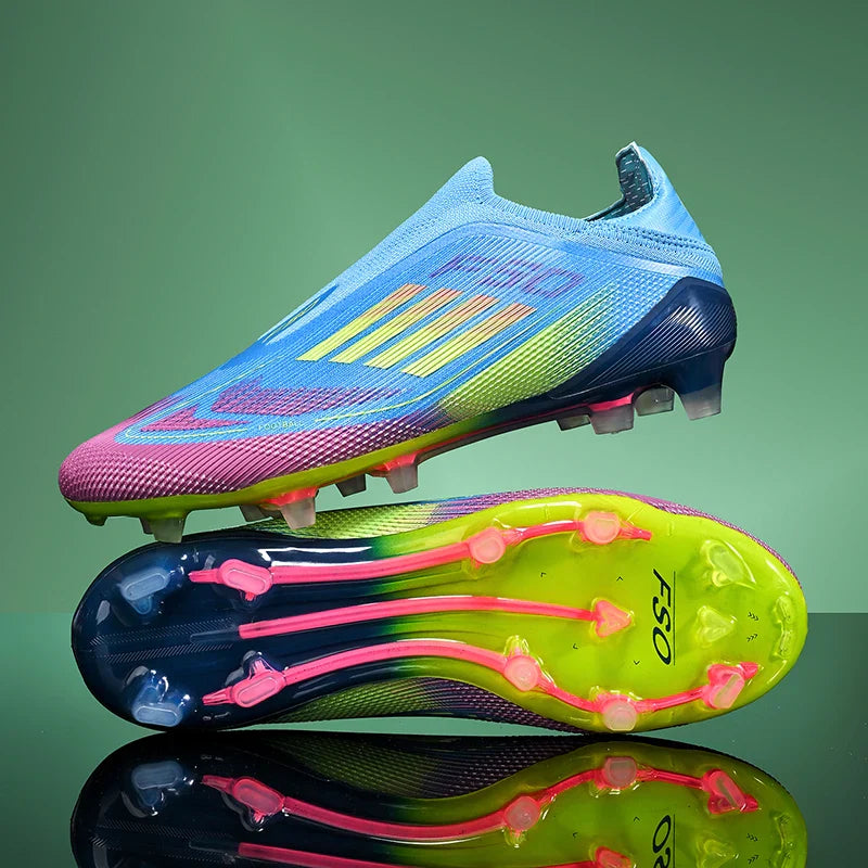 New Men Football Boots Outdoor Sport Training Soccer Shoes Match Boys Adult Cleats Breathable Non Slip Long Spikes Comfortable