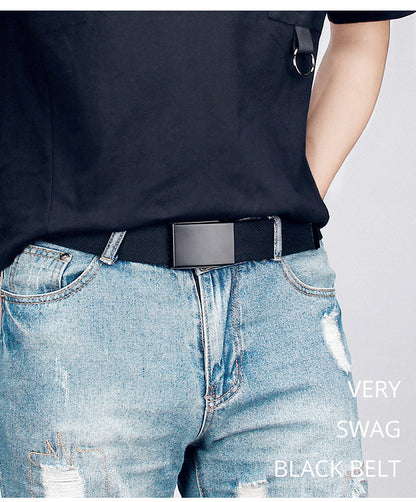 Plus LONG Size 160 150 140 130 120 110 cm Canvas Belts Men Black Automatic buckle Unisex Women Large Big Size Jeans Belts 2023