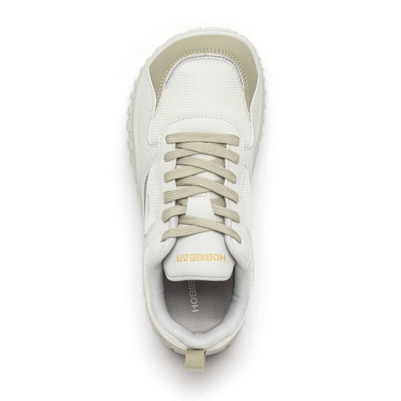 Unisex Wide Toe Sneakers Comfortable Walking Shoes Lace Up Outdoor Travel Breathable Sneakers
