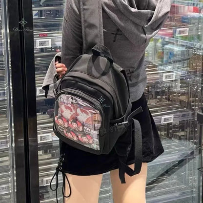 Cute Mini Backpack Women Kawaii Ita Bag Sweet Girl Transparent Rucksack DIY Personality Display Knapsack Lolita Shoulder Bag