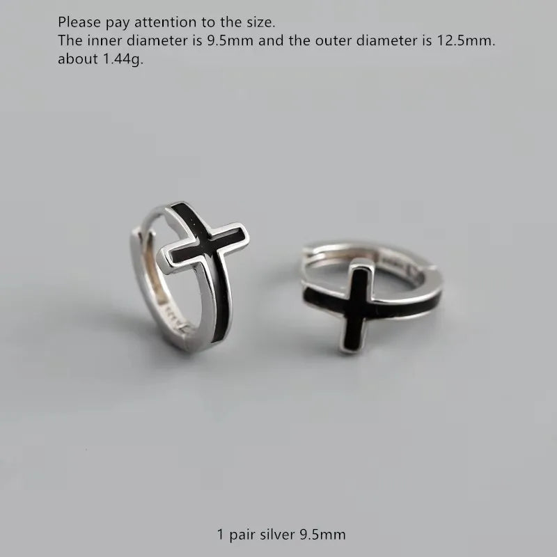 925 Sterling Silver Earring Colorful Dripping Oil Material Ear Ring Ear Buckle Rhombus Shape Trend Wild Girl Women Boy Ear Jewel