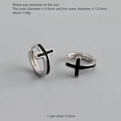 925 Sterling Silver Earring Colorful Dripping Oil Material Ear Ring Ear Buckle Rhombus Shape Trend Wild Girl Women Boy Ear Jewel