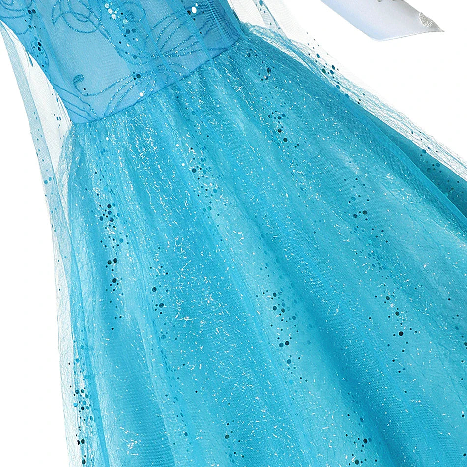 Elsa Rainha da Neve Princesa Meninas Vestido LED Roupa de Carnaval de Halloween Festa Crianças Cosplay Fantasia Infantil