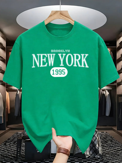 New York Brooklyn 1995 Design T-Shirts Men Cotton Casual Tee Breathable Summer Sportswear Unisex Loose O-Neck Short Sleeve