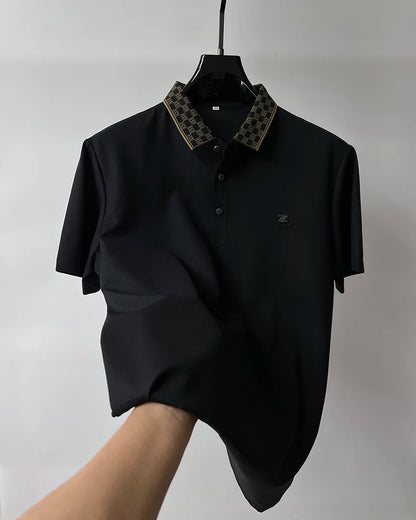 High-end brand short sleeve men's POLO shirt Summer New fashionable and personalized print design breathable ice silk T-shirt