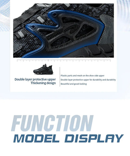 Rotating Button Safety Shoes Men Work Shoes Steel Toe Cap Working Boots Sneakers Man Anti Puncture Dangerous Work Shoes