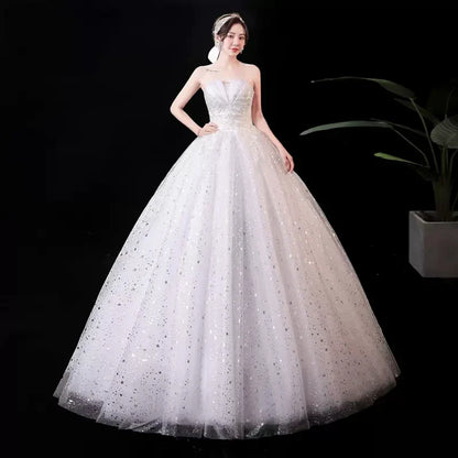 Wedding Dress Wholesale Lace up Embroidery Bride Marriage Dresses White Ball Gown Factory Christmas Carnival Plus Size
