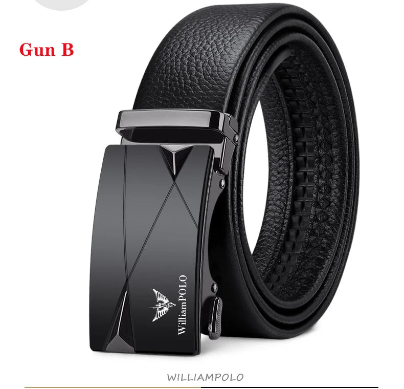 Men's cowhide casual pants belt, automatic buckle business belt, fashionable formal versatile belt