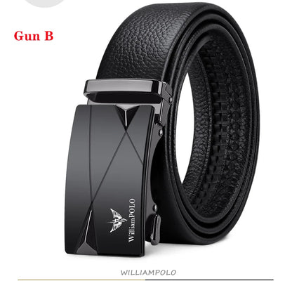 Men's cowhide casual pants belt, automatic buckle business belt, fashionable formal versatile belt