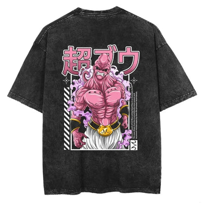 2026 Summer Dragon Ball  Washed Oversized T-shirt High Quality 100% Cotton Super Saiyan Vegeta Print Unisex Tee for Adults
