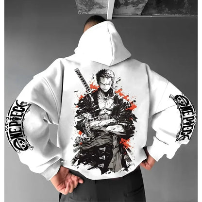 Anime Hand-painted Printed Hoodie 2025 Spring/Autumn Unisex Hip Hop Casual Loose Parent Child Pure Cotton Sweater Top